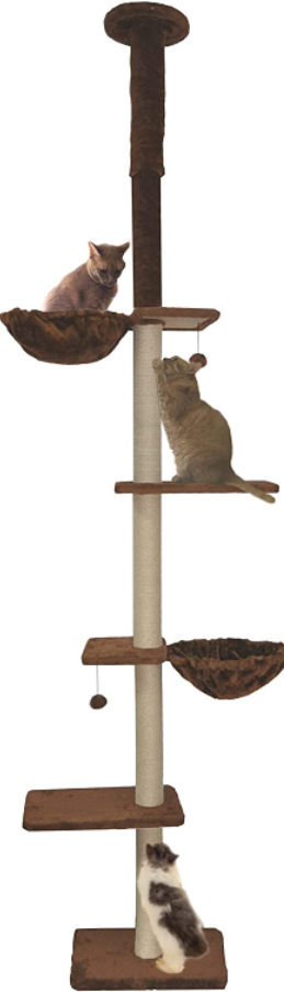 Roypet Upgraded Stable Adjustable 87"-116" Tall Cat Climbing Tree