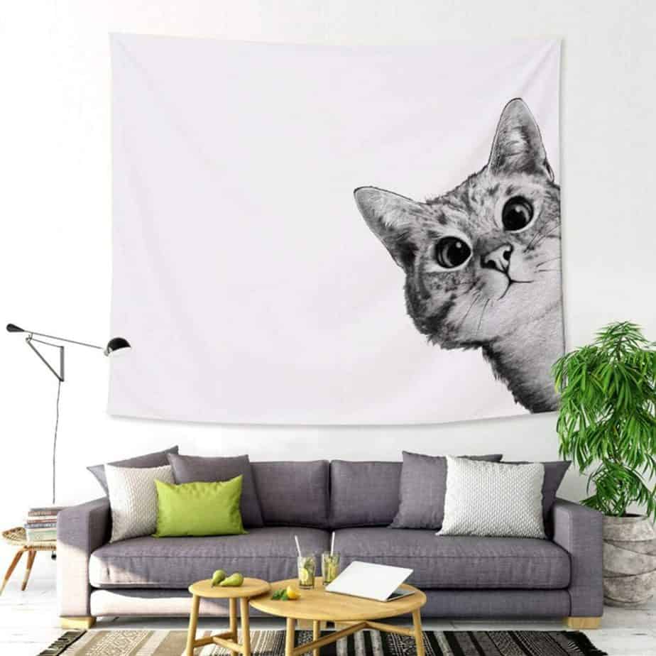 Hanging Cat Wall Tapestry