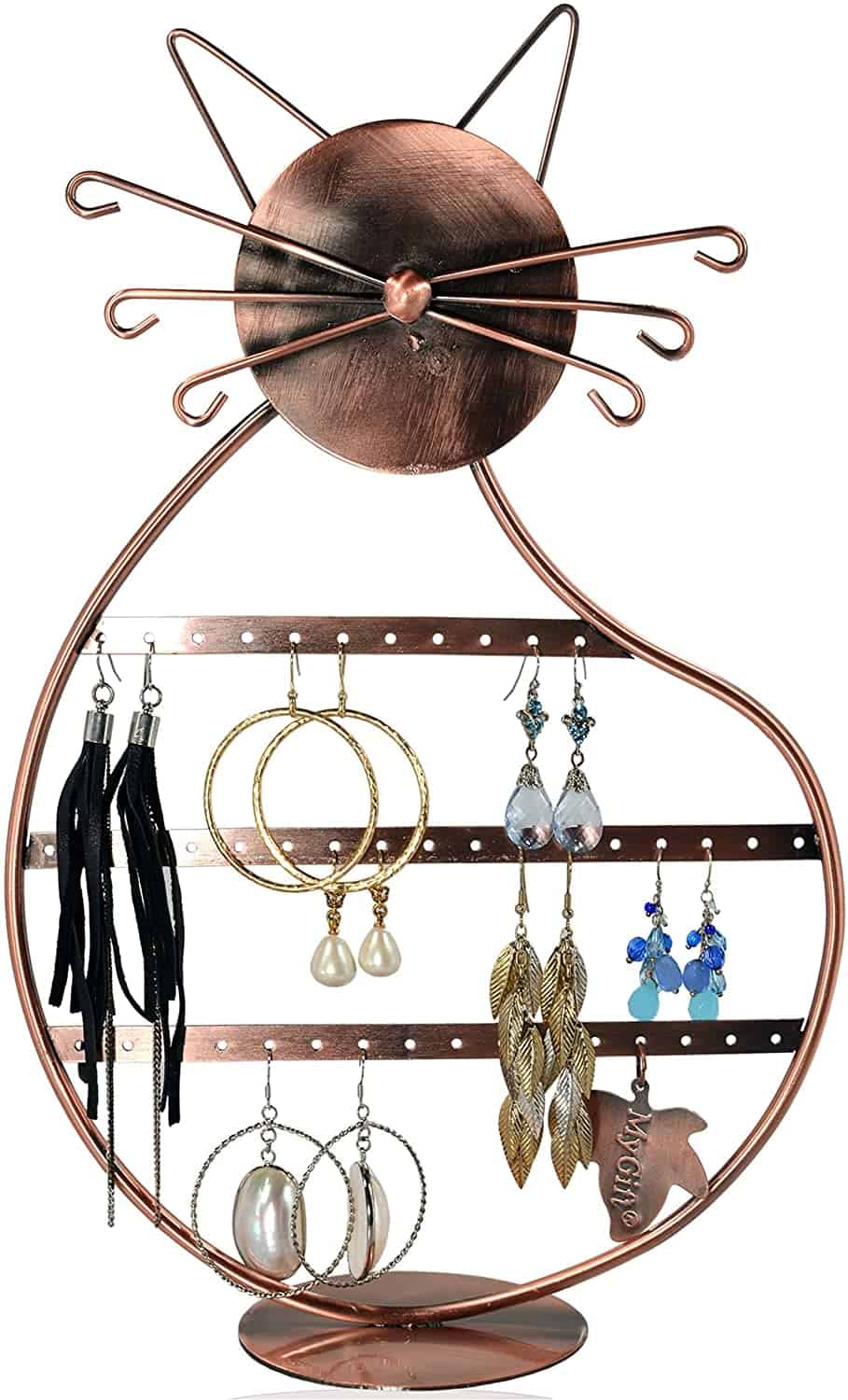 Cat Shape Copper Earring Holder