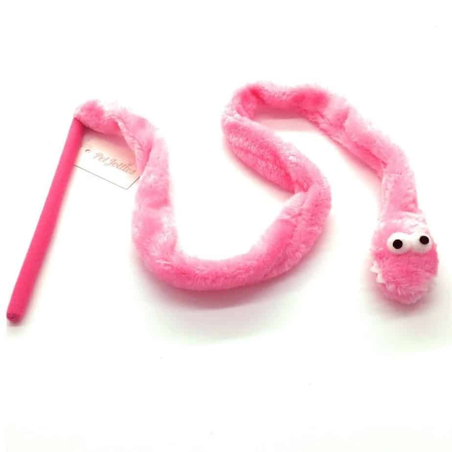 Cat Teaser Wand Toy in Cartoon Snake Shape with Bell Inside