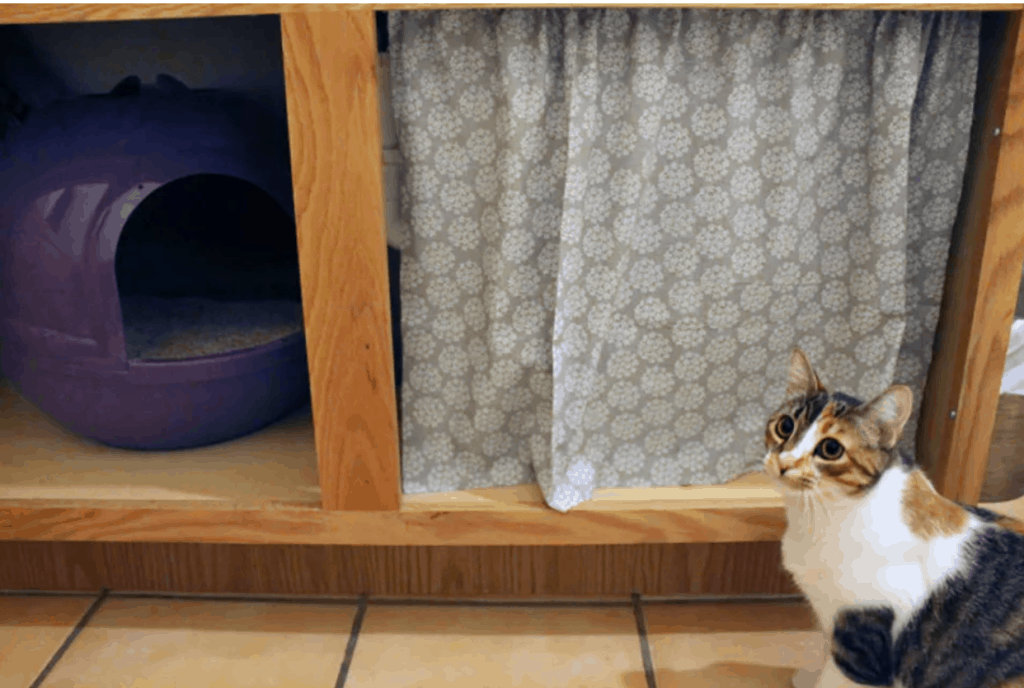 Cat Litter Curtain Nook Under the Sink